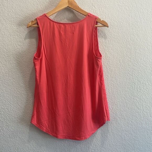 Market & Spruce Ezide Pink Chevron Texture Pattern V Neck Tank Top Size Small - Picture 7 of 8